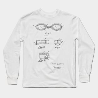 Under Water Eye Protector Vintage Patent Hand Drawing Long Sleeve T-Shirt